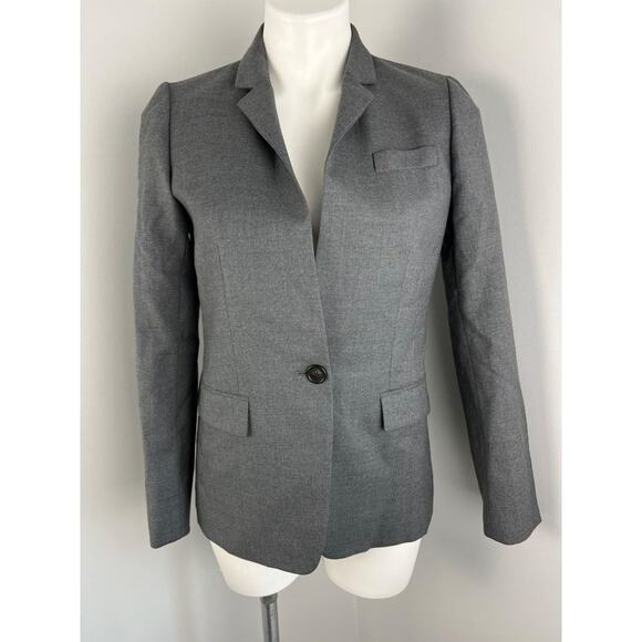 Women’s J.Crew Super 120s Wool Charcoal Gray Blazer Career Size 4 - Picture 1 of 6
